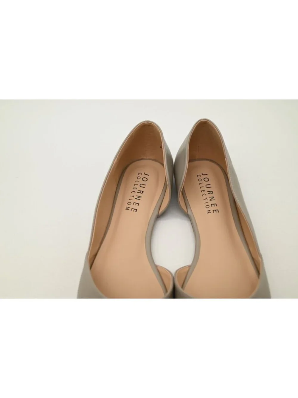 NIB Journee Collection Cortni Slip On Pointed Toe D'Orsay Flats Sz 10 Wide Gray